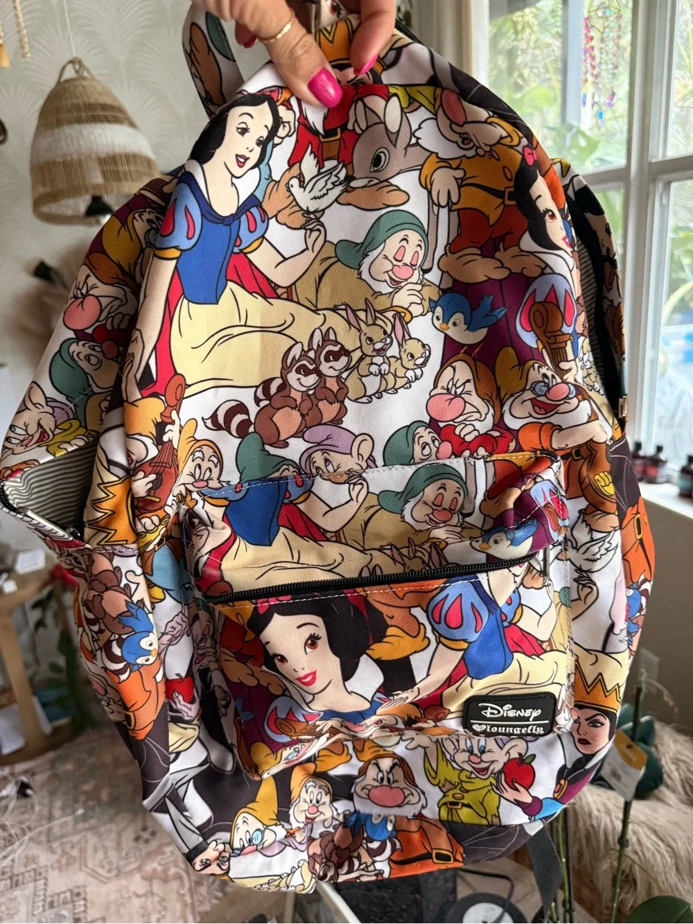 Loungefly Snow White Multi-Color Character Print Backpack
